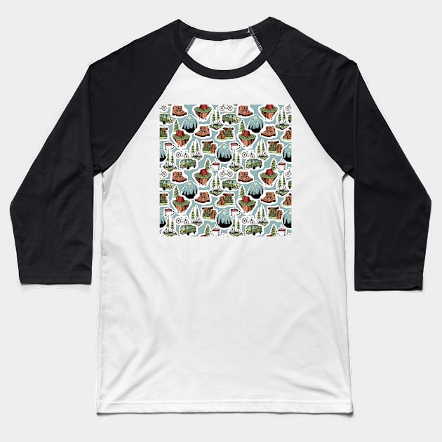 Cute camping stickers Baseball T-Shirt by orsinha